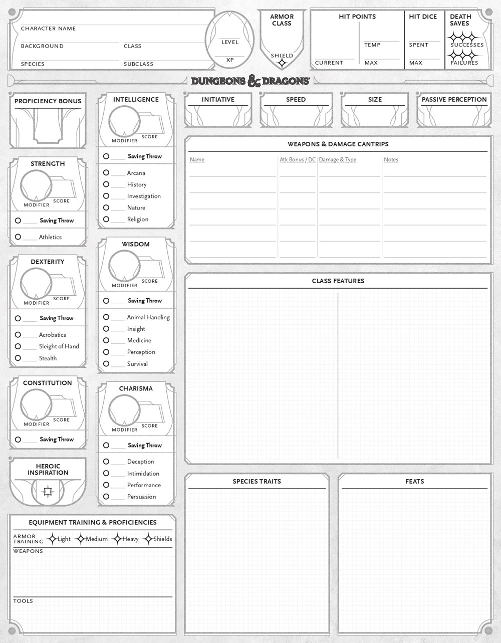 dnd 2024 scheda del personaggio